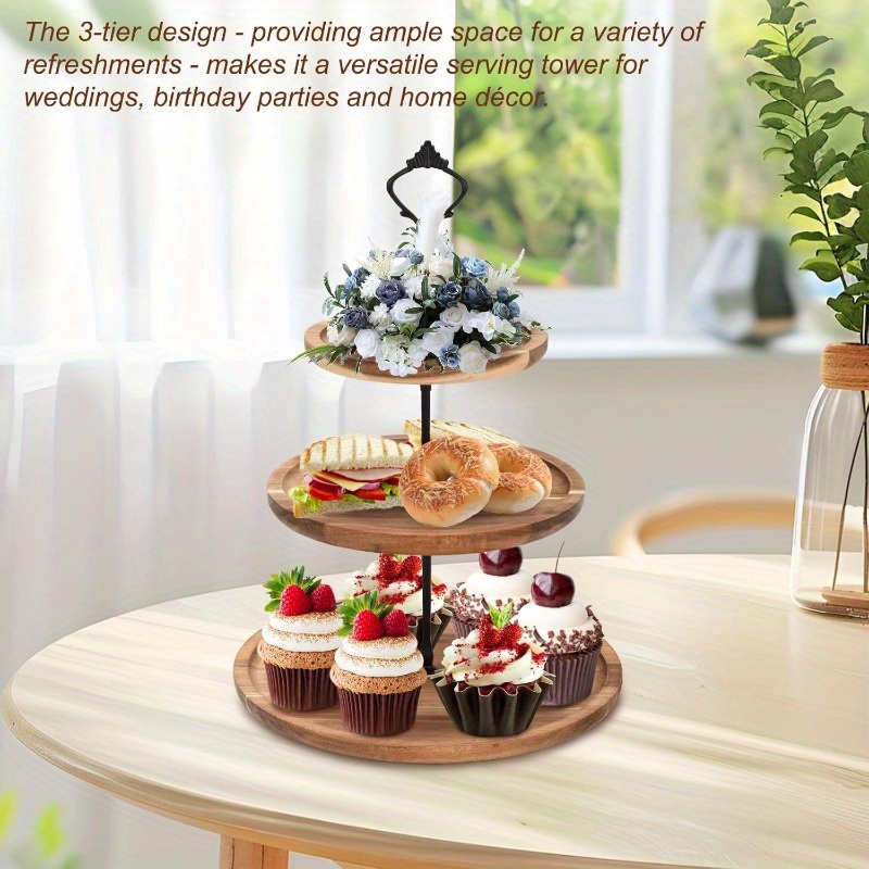 3 Katlı Kek Standı Akasya Ahşa - Cupcake Stand Tier incelemesi ve fiyatı