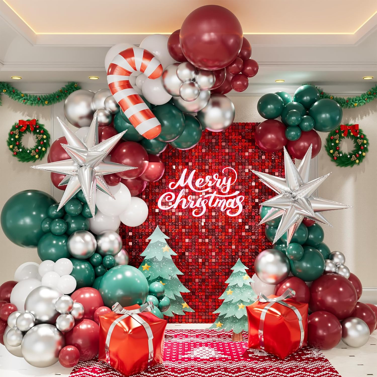 Kırmızı, Yeşil, Beyaz, Gümüş B - Balloon Arch Kit incelemesi ve fiyatı
