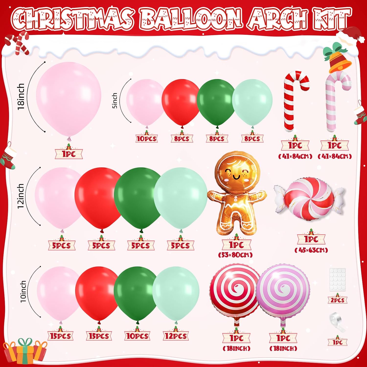 Noel Balonlu Çelenk Seti, 115  - Balloon Arch Kit incelemesi ve fiyatı