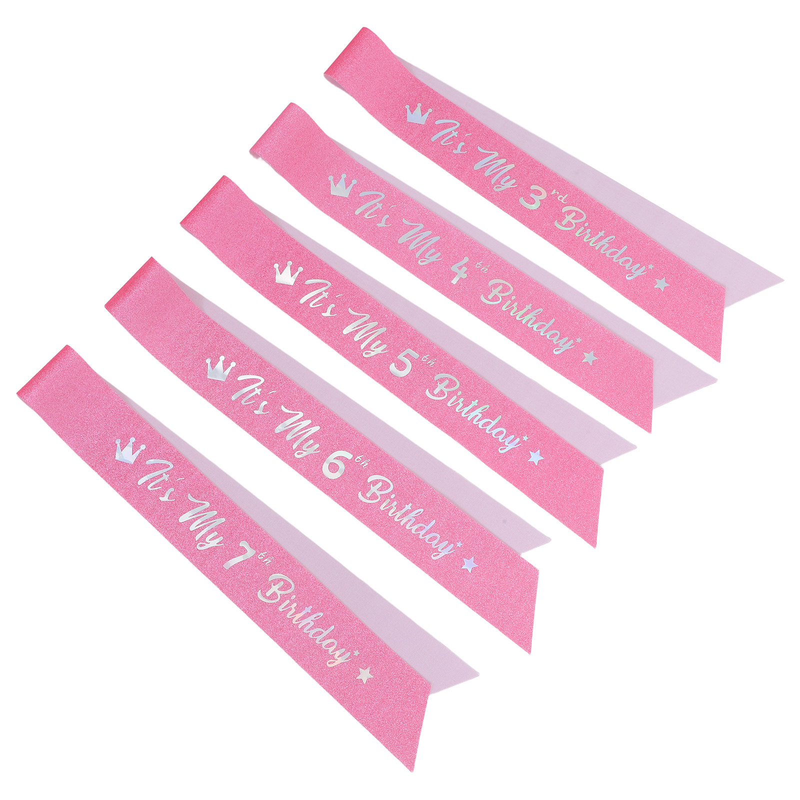 5 Adet Simli, Pembe Prenses Ta - Birthday Sash Glitter incelemesi ve fiyatı