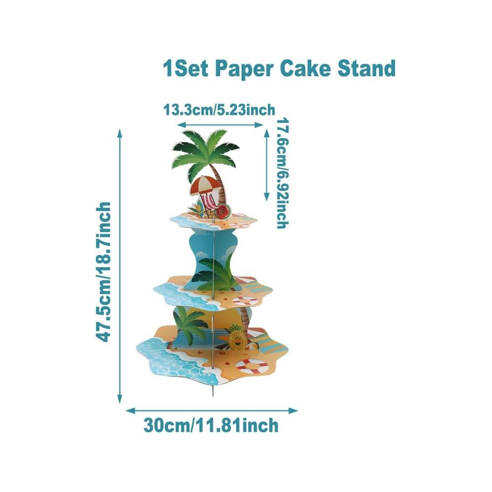 3 katmanlı Hawaii Plaj Cupcake - Cupcake Stand Tier incelemesi ve fiyatı
